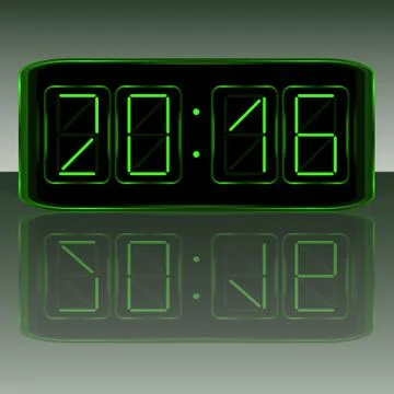 Digital Clock . Digital Uhr Nummer. Vektor illustration Illustrazione stock