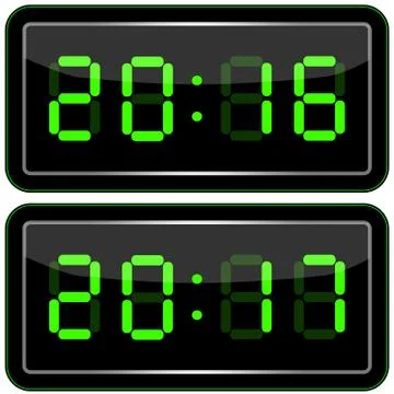 Digital Clock . Digital Uhr Nummer. Vektor illustration Stock-Illustration