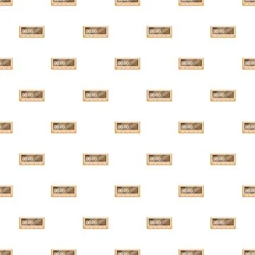 Digital clock display showing time seamless pattern Illustrazione stock