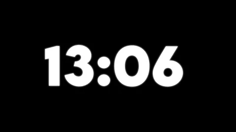 Digital Clock Display Showing Time1519 White Numbers Black Background Stock-Footage 326663257