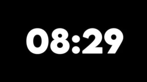 Digital Clock Display Showing0955 White Numbers Black Background Time Display Stock Footage 326662811