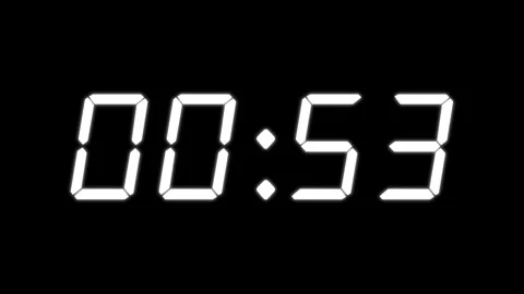 Digital Clock Display Time Countdown Midnight Black Background Stock Footage 326661842