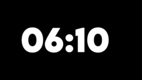 Digital clock displaying 0712 on black background minimalist time display Stock Footage 326662583