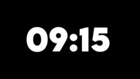 Digital clock displaying 1049 on black background with glowing white numbers Stock Footage 326662938