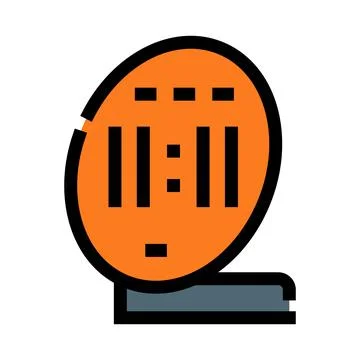Digital clock displaying 11,11 time flat outline icon Stock Illustration