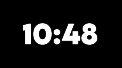 Digital clock displaying 1237 on black background clean minimalist timekeep.. Video stock 326662979