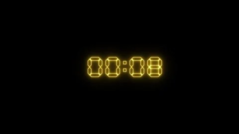 Digital clock displaying 15 second countdown Stock Footage 314607136