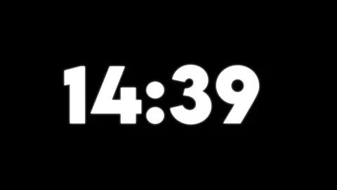 Digital clock displaying 1707 on black background with white numbers Stock Footage 326663379