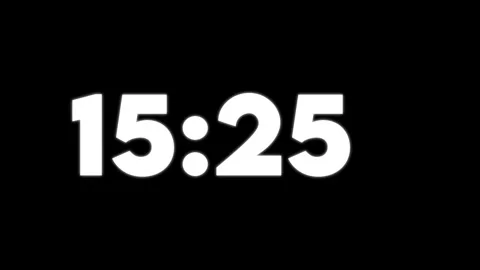 Digital clock displaying 1801 on black background with glowing white numbers Stock Footage 326663380