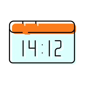 Digital clock displaying time and schedule management icon Stock Illustration