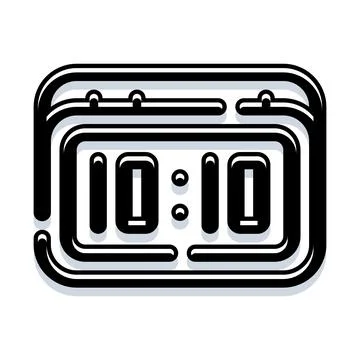 Digital clock displaying time and important deadline Stock Illustration