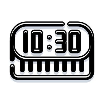 Digital clock displaying time icon for schedule planning Illustrazione stock