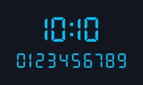 Digital Clock Displaying Time Stock Illustration