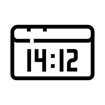 Digital clock displaying time, managing schedule and deadline Stock Illustration