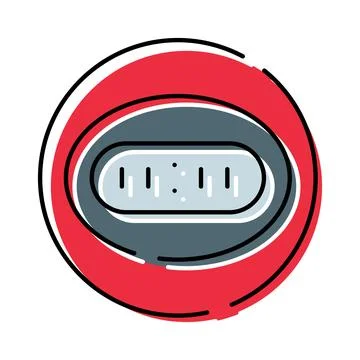 Digital clock displaying time in red frame イラスト素材