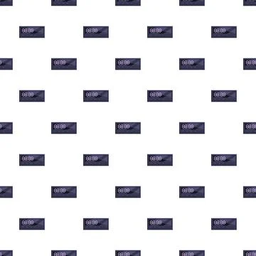 Digital clock displaying time in seamless pattern Stock Illustration