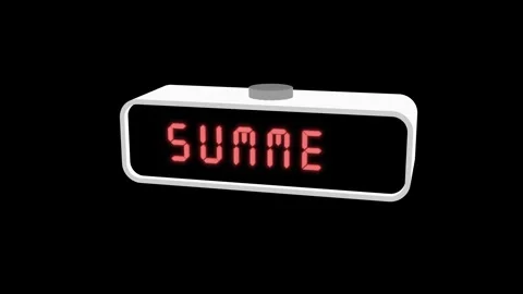 Digital clock displaying the word Spring on black Stock Footage 305904626