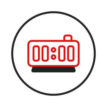 Digital clock displaying zero, showcasing a minimalist icon for time keepin.. Stock Illustration