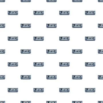 Digital clock displays forming seamless pattern background イラスト素材