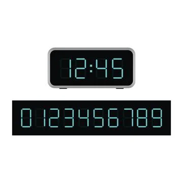 Digital clock. Electronic figures. Vector illustration eps 10 Stock Illustration