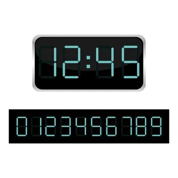 Digital clock. Electronic figures. Vector illustration eps 10 Illustrazione stock