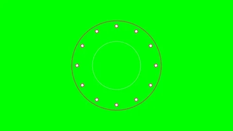 A digital clock face design with twelve small white square hour markers Stock Footage 340903072