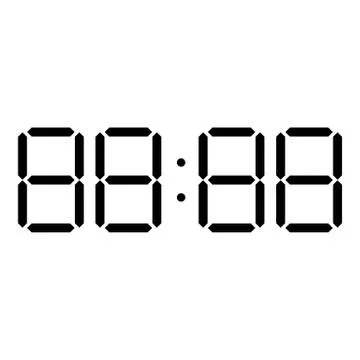 Digital clock face icon black color illustration flat style simple image Illustrazione stock