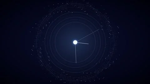 Digital Clock Face Loop - Glowing Blue HUD Countdown Interface Backdrop Stock Footage 341786781