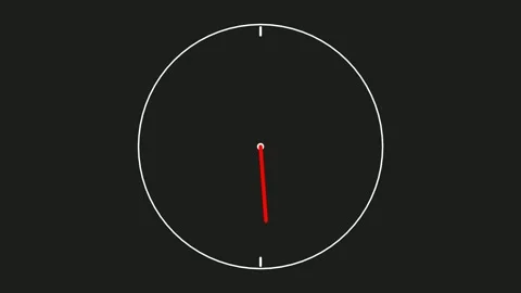Digital clock face with red second hand rotate on a dark background Stock Footage 337681561