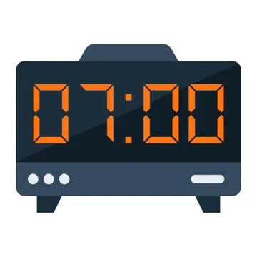 Digital clock flat icon, electronic and alarm Illustrazione stock