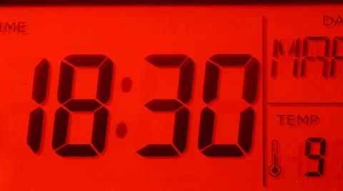Digital Clock Stock Footage 34968105