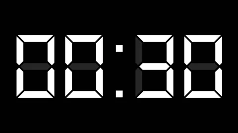 Digital clock full 24h time-lapse - white on black Stock Footage 67382436