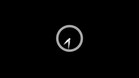 Digital clock icon animated. Clock icon with moving arrows ,rooted 12 hour .. Vídeo Stock 336549621