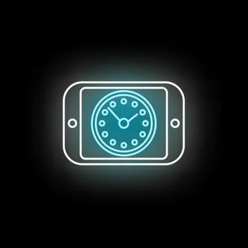 Digital clock icon displaying time on tablet screen イラスト素材