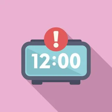 Digital clock icon flat vector. Period event term Illustrazione stock