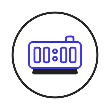 Digital clock icon illustration symbolizing time management and precise sch.. Stock Illustration