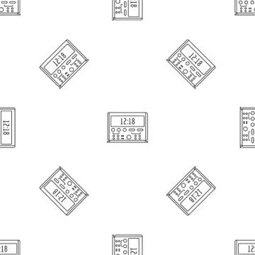 Digital clock icon, outline style Illustrazione stock