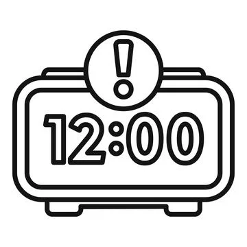 Digital clock icon outline vector. Period event term Illustrazione stock
