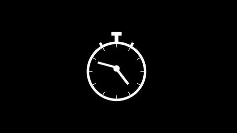 Digital Clock Icon Spinning 24h Time Loop Animation Stock Footage 325331679