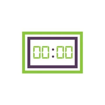 Digital clock icon vector illustration isolated flat illustration graphic design Stock Illustration
