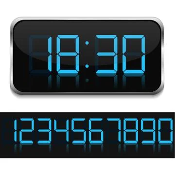 Digital Clock Stock Illustration