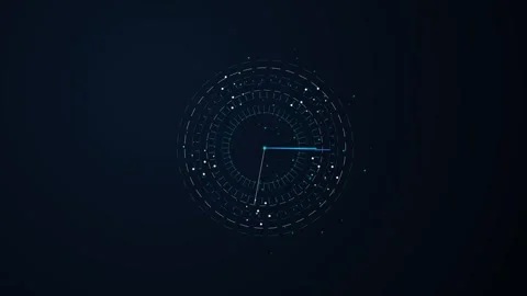 Digital Clock Interface Loop - Pulsing Dot HUD Preloader Tech Backdrop Stock Footage 341786799