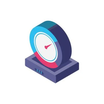 Digital clock isometric icon vector design Stock Illustration
