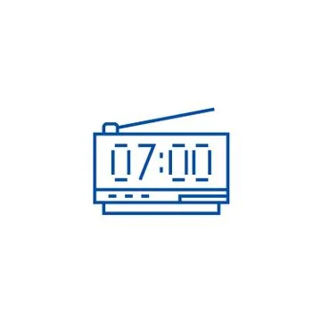 Digital clock line icon concept. Digital clock flat vector symbol, sign, outline Illustrazione stock