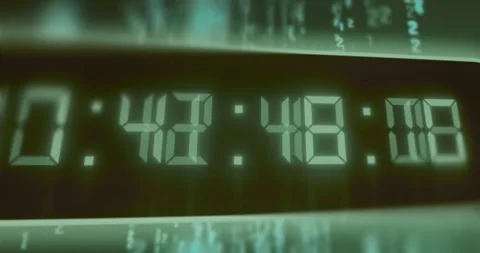 Digital clock malfunction, hacker style Stock Footage 321764638
