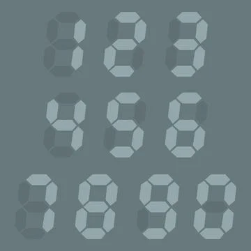 Digital clock number set. Electronic figures. Vector illustration eps 10 Stock Illustration