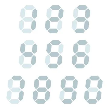 Digital clock number set. Electronic figures. Vector illustration eps 10 Stock Illustration