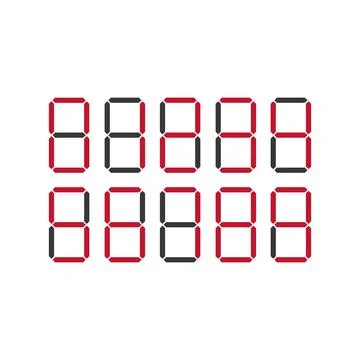 Digital clock number set. Electronic figures. Vector illustration eps 10 Stock Illustration