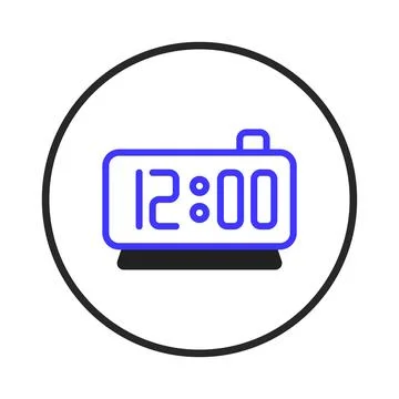 Digital clock representation displaying midday with minimalist design ideal.. イラスト素材