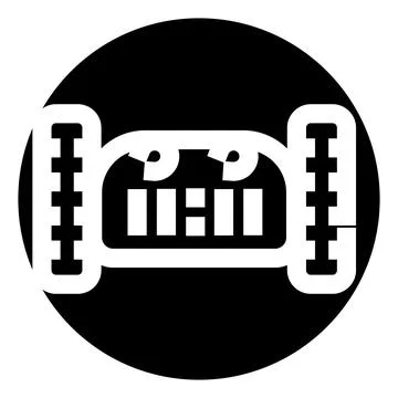 Digital clock robot face on black background イラスト素材